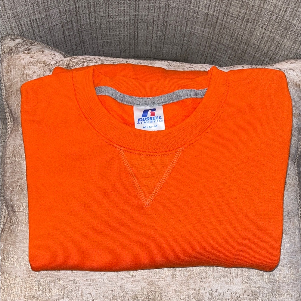 Russell Athletic Men's Vibrant Orange Crewneck Sweater
